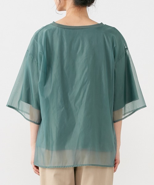 Le temps riche（ルタンリッシュ）の「オーガンジーレイヤードＴシャツ ＜Le temps riche＞（Tシャツ/カットソー・レディース・ブラック/グリーン/ホワイト・M）」の5枚目の写真