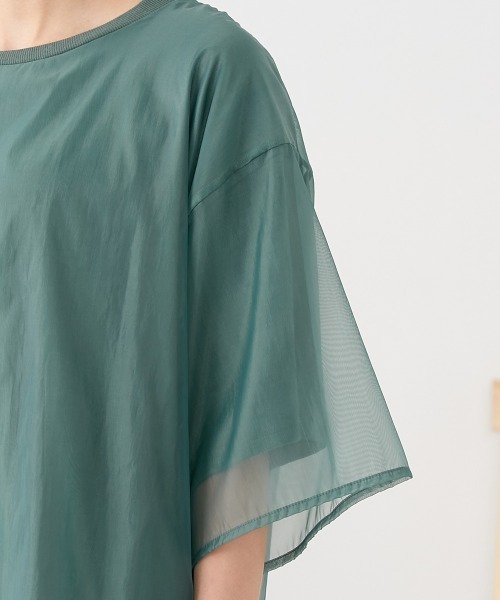 Le temps riche（ルタンリッシュ）の「オーガンジーレイヤードＴシャツ ＜Le temps riche＞（Tシャツ/カットソー・レディース・ブラック/グリーン/ホワイト・M）」の22枚目の写真
