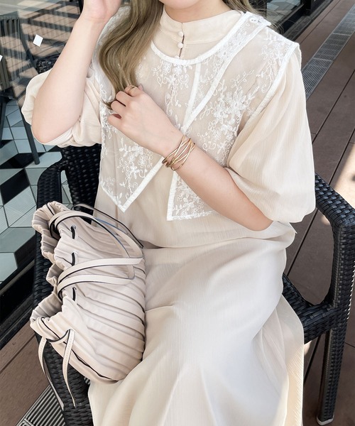 Ambre Ciel(アンブルシエル)の「透かし柄ベスト/WEB/EC限定商品(ベスト・レディース・オフホワイト/ブラック・FREE)」の22枚目の写真