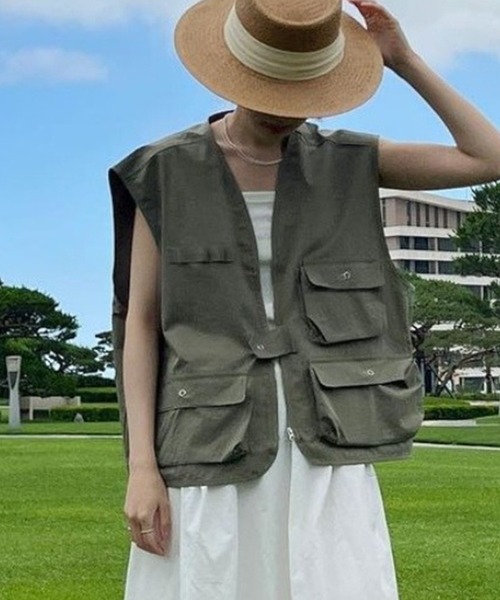 工*一様 maison special ジレベスト　カーキ　サイズ1 MAISON SPECIAL ベスト ジレ Over Size Trench Gilet/オーバー