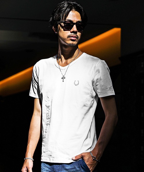 AUTHENTIC Joker プレミアム Tシャツ SOMEDIFF】高周波プリントラインストーンVネック半袖Tシャツ