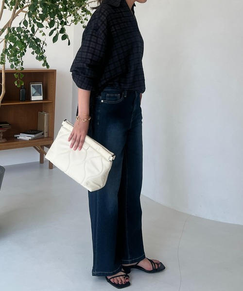 un dix cors(アンディコール)の「サッカーチェックチュニックシャツ(シャツ/ブラウス・レディース・チャコールグレー/オフホワイト・FREE)」の16枚目の写真