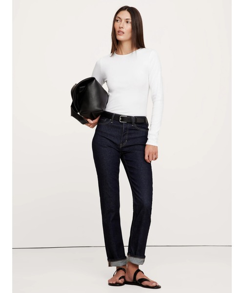 Banana Republic（バナナリパブリック）の「リブ ロングスリーブ クルーネックTシャツ（Tシャツ/カットソー・レディース・ホワイト/ブラック/ブラウン/レッド系その他/グリーン/ネイビー・L/M/S/XS）」の15枚目の写真