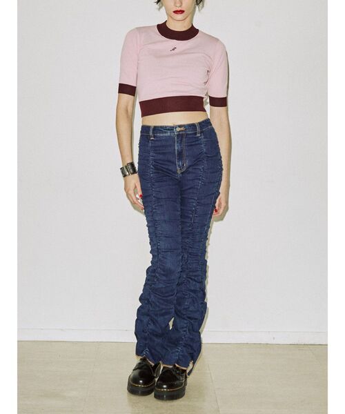 jouetie（ジュエティ）の「ギャザーフレアパンツ（その他パンツ・レディース・ブルー/ブラック/クリア・SMALL/MEDIUM）」の6枚目の写真