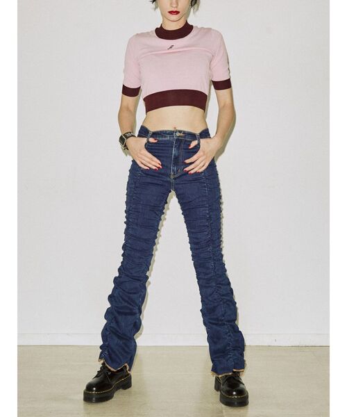 jouetie（ジュエティ）の「ギャザーフレアパンツ（その他パンツ・レディース・ブルー/ブラック/クリア・SMALL/MEDIUM）」の7枚目の写真