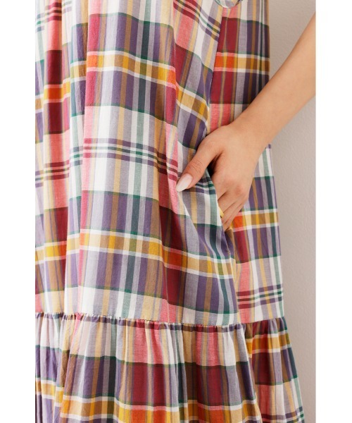RODEO CROWNS WIDE BOWL（ロデオクラウンズワイドボウル）の「チェックキャミワンピース&TシャツSET（ワンピース・レディース・グリーン系その他/レッド系その他/マルチ/オレンジ系その他・FREE）」の7枚目の写真