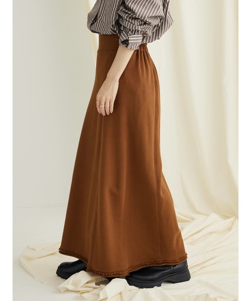 CRAFT STANDARD BOUTIQUE（クラフトスタンダードブティック）の「カットオフAライン裏毛スカート（スカート・レディース・ブラウン/ネイビー/チャコールグレー・M/L）」の6枚目の写真