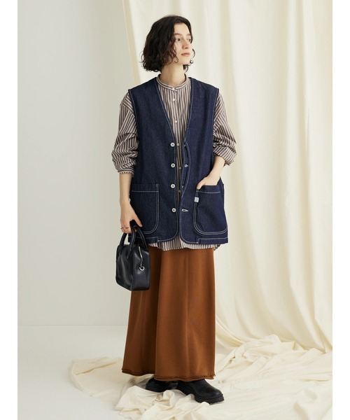 CRAFT STANDARD BOUTIQUE（クラフトスタンダードブティック）の「カットオフAライン裏毛スカート（スカート・レディース・ブラウン/ネイビー/チャコールグレー・M/L）」の11枚目の写真