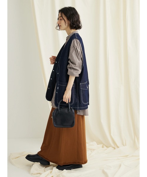 CRAFT STANDARD BOUTIQUE（クラフトスタンダードブティック）の「カットオフAライン裏毛スカート（スカート・レディース・ブラウン/ネイビー/チャコールグレー・M/L）」の12枚目の写真