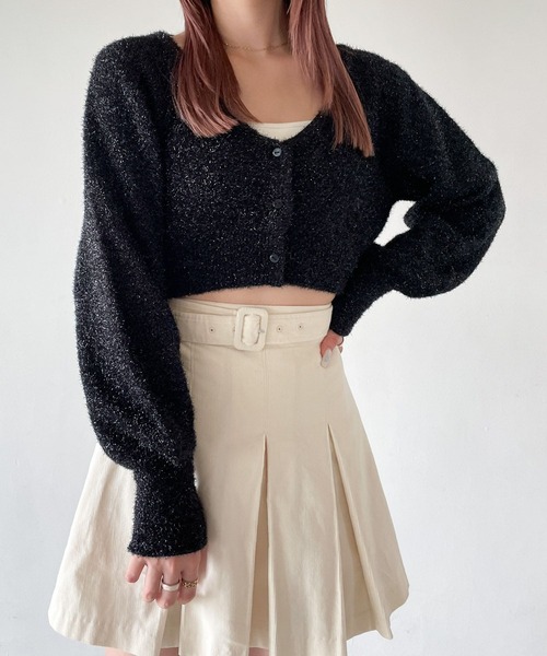 Heather（ヘザー）の「フィルムラメショートカーディガン 973856