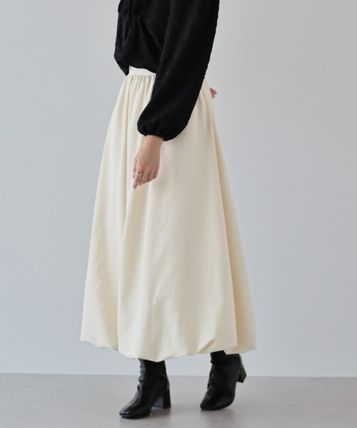 BLUEEAST（ブルーイースト）の「エアリーバルーンスカート（スカート・レディース・グレイッシュベージュ/アイボリー/ブラック・MEDIUM）」の4枚目の写真