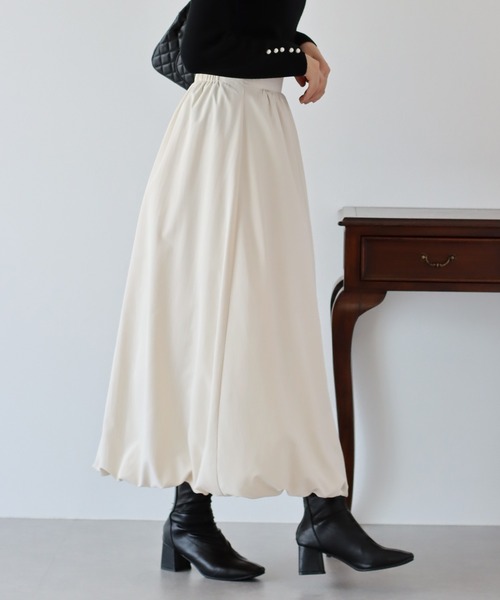 BLUEEAST（ブルーイースト）の「エアリーバルーンスカート（スカート・レディース・グレイッシュベージュ/アイボリー/ブラック・MEDIUM）」の7枚目の写真