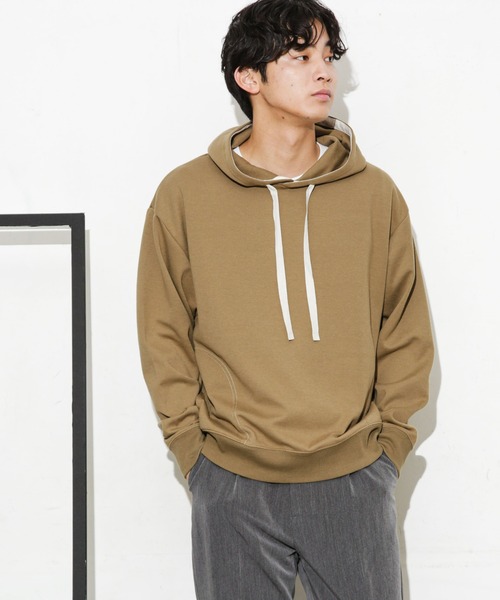 NANO universe（ナノユニバース）の「ダブルフェイスストレッチパーカー（パーカー・メンズ・グリーン/キャメル/ブラック・L/M/S）」の13枚目の写真