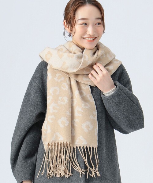 BEAMS HEART（ビームスハート）の「レオパード柄ジャカード ストール（ストール/ショール・レディース・ベージュ/チャコールグレー/ブラウン系その他4/ミント/ホワイト系その他5/グリーン系その他/レッド系その他7・ONE SIZE）」の18枚目の写真