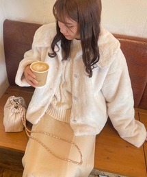 AS KNOW AS plus | ☆衿とボタン ゆるっとファーブルゾン(ブルゾン)
