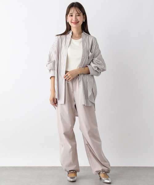 LEPSIM（レプシィム）の「ストライプシャツ　908986（シャツ/ブラウス・レディース・グレイッシュベージュ/ブラック/ブラウン/ブルー・FREE）」の12枚目の写真