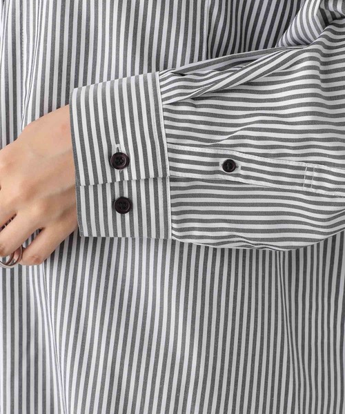 LEPSIM（レプシィム）の「ストライプシャツ　908986（シャツ/ブラウス・レディース・グレイッシュベージュ/ブラック/ブラウン/ブルー・FREE）」の22枚目の写真