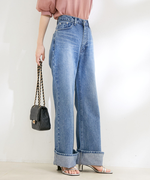 VIS(ビス)の「【WEBE限定】【洗える】ワイドデニムパンツ(デニムパンツ・レディース・ブルー系その他4・M/S)」の2枚目の写真