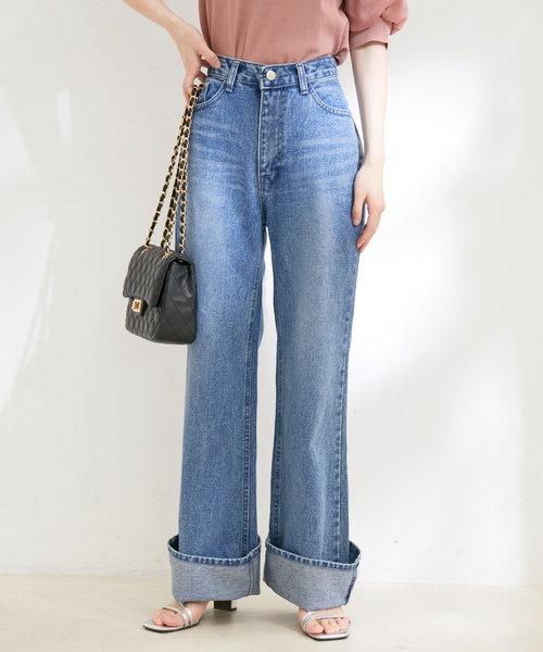 VIS(ビス)の「【WEBE限定】【洗える】ワイドデニムパンツ(デニムパンツ・レディース・ブルー系その他4・M/S)」の3枚目の写真