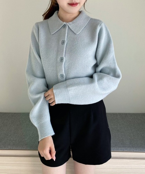 one after another NICE CLAUP(ワンアフターアナザーナイスクラップ)の「ポロ衿ニットプルオーバー(ニット/セーター・レディース・アイボリー/サックスブルー/イエロー/チャコールグレー・FREE)」の17枚目の写真
