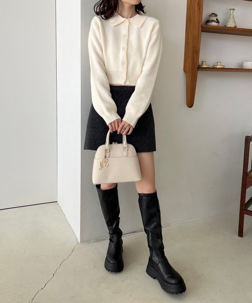 one after another NICE CLAUP(ワンアフターアナザーナイスクラップ)の「ポロ衿ニットプルオーバー(ニット/セーター・レディース・アイボリー/サックスブルー/イエロー/チャコールグレー・FREE)」の6枚目の写真