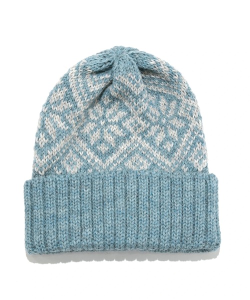 go slow caravan(ゴースローキャラバン)の「HIGHLAND2000/ハイランドトゥーサウザンド BW Snowflake Bobcap(ニットキャップ/ビーニー・レディース・チャコールグレー/ブルー系その他/グリーン・FREE)」の3枚目の写真