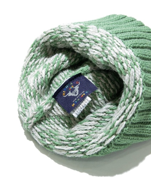 go slow caravan(ゴースローキャラバン)の「HIGHLAND2000/ハイランドトゥーサウザンド BW Snowflake Bobcap(ニットキャップ/ビーニー・レディース・チャコールグレー/ブルー系その他/グリーン・FREE)」の5枚目の写真