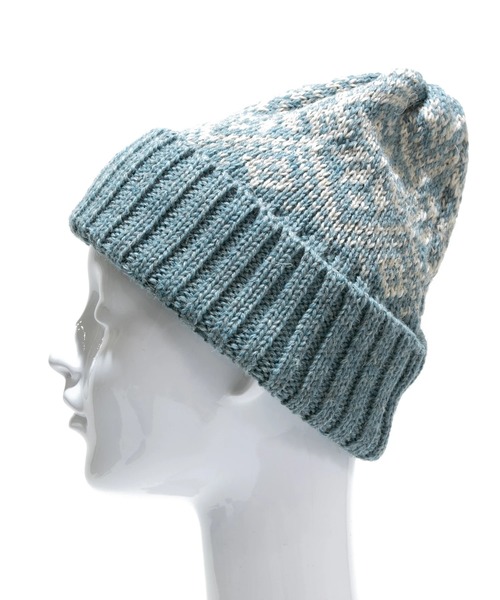 go slow caravan(ゴースローキャラバン)の「HIGHLAND2000/ハイランドトゥーサウザンド BW Snowflake Bobcap(ニットキャップ/ビーニー・レディース・チャコールグレー/ブルー系その他/グリーン・FREE)」の10枚目の写真