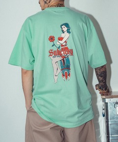 ★MLB KOREA★ ベーシック スモールロゴ オフショルダー Tシャツ ∴WEGO/【25年春夏新作】 グリッター ロゴ MLB別注オフショル