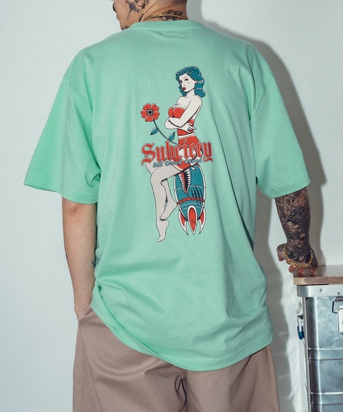 Subciety（サブサエティ）の「Pinup TEE（Tシャツ/カットソー・メンズ・ブラック/アッシュ/ホワイト/グリーン・SMALL/MEDIUM/LARGE/X-LARGE/XX-LARGE）」の4枚目の写真