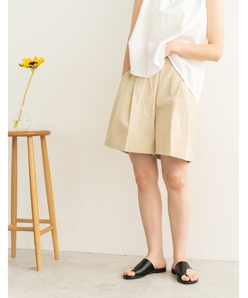 chocomee(チョコミー)の「2tucks chino half pants(その他パンツ・レディース・ベージュ/ホワイト・FREE)」の10枚目の写真