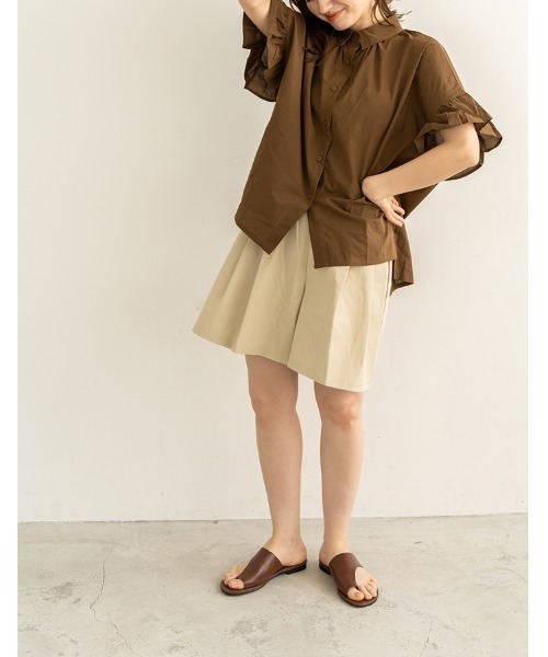 chocomee(チョコミー)の「2tucks chino half pants(その他パンツ・レディース・ベージュ/ホワイト・FREE)」の9枚目の写真