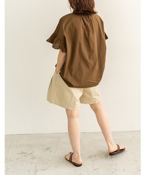 chocomee(チョコミー)の「2tucks chino half pants(その他パンツ・レディース・ベージュ/ホワイト・FREE)」の5枚目の写真