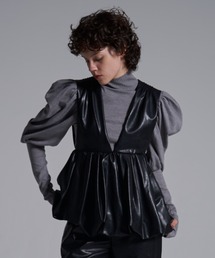 MECRE | フェイクレザーバルーンベスト(ベスト)