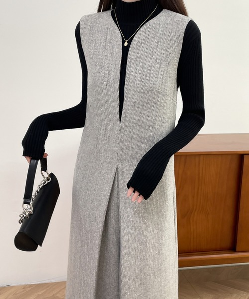 ABITOKYO（アビトーキョー）の「スキッパネックワイドシルエットオールインワン（サロペット/オーバーオール・レディース・ブラック/ブラウン/グレー・S/M/L）」の4枚目の写真