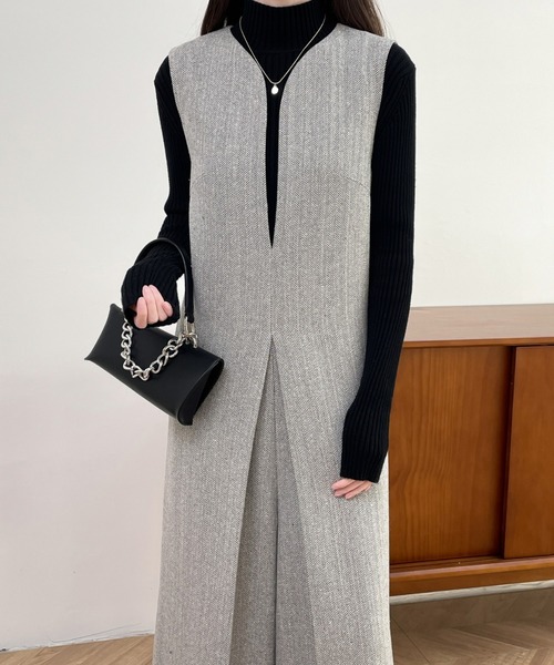 ABITOKYO（アビトーキョー）の「スキッパネックワイドシルエットオールインワン（サロペット/オーバーオール・レディース・ブラック/ブラウン/グレー・S/M/L）」の6枚目の写真