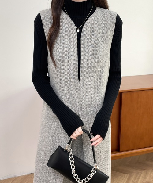 ABITOKYO（アビトーキョー）の「スキッパネックワイドシルエットオールインワン（サロペット/オーバーオール・レディース・ブラック/ブラウン/グレー・S/M/L）」の7枚目の写真