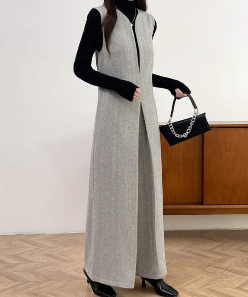 ABITOKYO（アビトーキョー）の「スキッパネックワイドシルエットオールインワン（サロペット/オーバーオール・レディース・ブラック/ブラウン/グレー・S/M/L）」の13枚目の写真