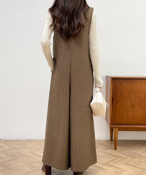 ABITOKYO（アビトーキョー）の「スキッパネックワイドシルエットオールインワン（サロペット/オーバーオール・レディース・ブラック/ブラウン/グレー・S/M/L）」の18枚目の写真