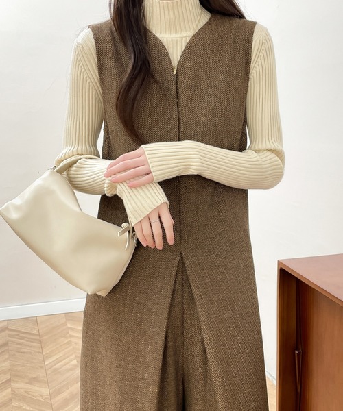 ABITOKYO（アビトーキョー）の「スキッパネックワイドシルエットオールインワン（サロペット/オーバーオール・レディース・ブラック/ブラウン/グレー・S/M/L）」の22枚目の写真