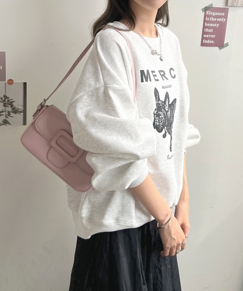 Futier land(フューティアランド)の「MERCIロゴスウェットトレーナー(スウェット・レディース・ベージュ/杢グレー/オフホワイト・FREE)」の9枚目の写真