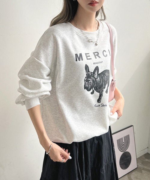 Futier land(フューティアランド)の「MERCIロゴスウェットトレーナー(スウェット・レディース・ベージュ/杢グレー/オフホワイト・FREE)」の19枚目の写真