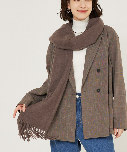 abahouse mavie（アバハウスマヴィ）の「ふわふわ無地ストール（ストール/ショール・レディース・オフホワイト/ラベンダー/ブルー/グレー/モカ・フリー）」の4枚目の写真