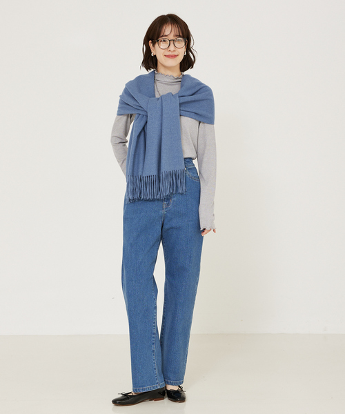 abahouse mavie（アバハウスマヴィ）の「ふわふわ無地ストール（ストール/ショール・レディース・オフホワイト/ラベンダー/ブルー/グレー/モカ・フリー）」の10枚目の写真