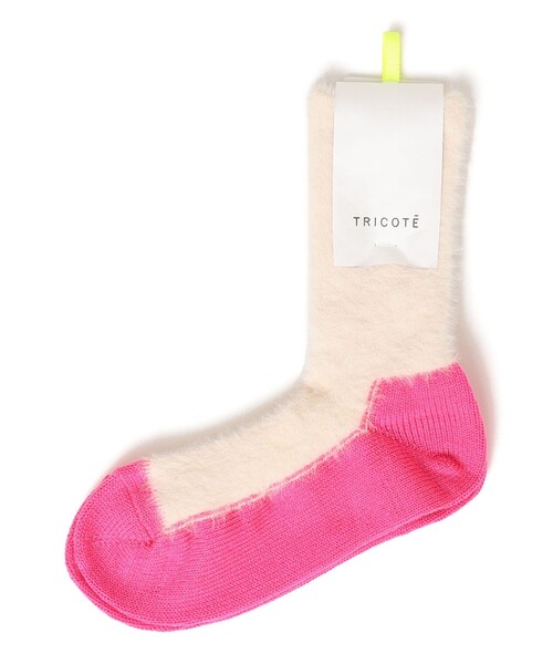 Tricote（トリコテ）の「TRICOTE:ミンキー シャギー ソックス（ソックス/靴下・レディース・ブラック/オフホワイト・ONE SIZE）」の2枚目の写真