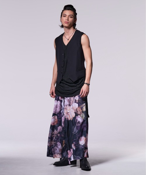 kiryuyrik(キリュウキリュウ)の「Kiryuyrik/キリュウキリュウ/W-Satin Suede HIYOKU Vest(ベスト・メンズ・ブラック・SMALL/MEDIUM/LARGE)」の2枚目の写真