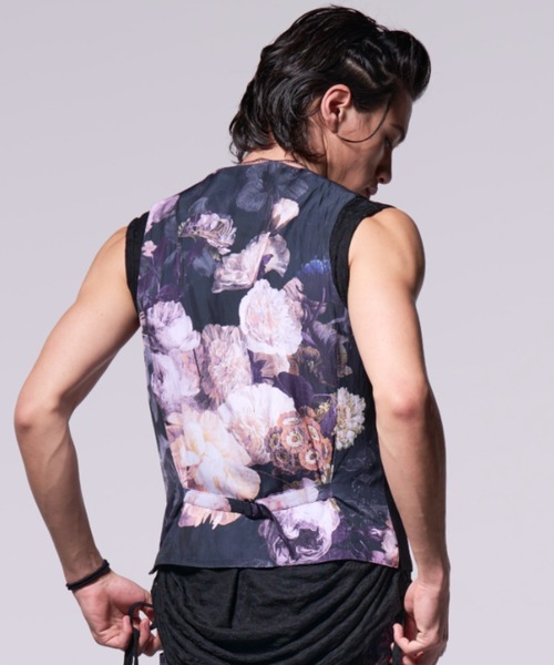 kiryuyrik(キリュウキリュウ)の「Kiryuyrik/キリュウキリュウ/W-Satin Suede HIYOKU Vest(ベスト・メンズ・ブラック・SMALL/MEDIUM/LARGE)」の4枚目の写真