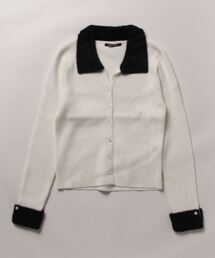 フェザーポロ襟ニット