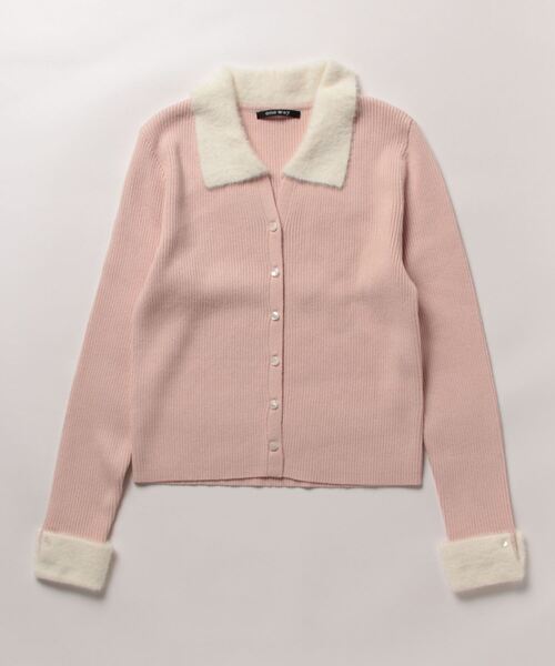 one way(ワンウェイ)の「フェザーポロ襟ニット(ニット/セーター・レディース・ホワイト/ブラック/グレー/ピンク・FREE)」の4枚目の写真