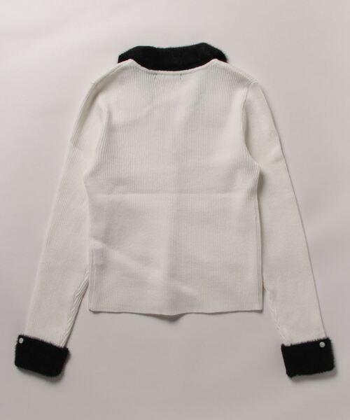 one way(ワンウェイ)の「フェザーポロ襟ニット(ニット/セーター・レディース・ホワイト/ブラック/グレー/ピンク・FREE)」の7枚目の写真